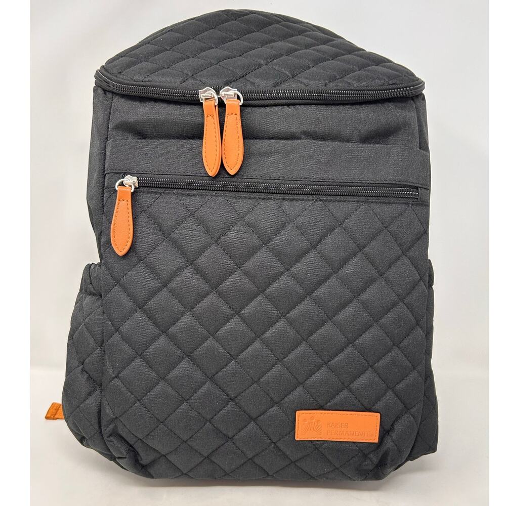 Kaiser Permanente Welcome Baby Black Diaper Bag with Black Matching Mat